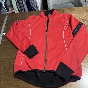 Gore Bike Wear Windstopper Jacket Mens 2XL Black Red Soft Shell Cycling XXL Zip